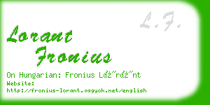 lorant fronius business card